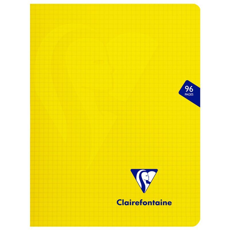 Тетрадь 48л., 170*220мм, клетка Clairefontaine "Mimesys", пластиковая обложка, желтая, 90г/м2