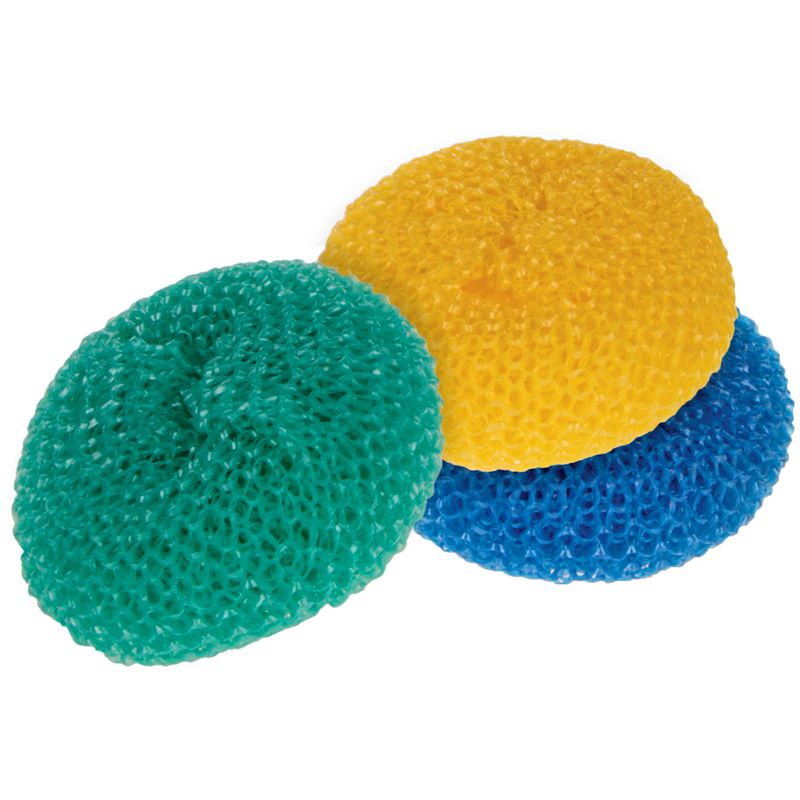 Губки для посуды OfficeClean, пластиковые, сетчатые, 80*80*25мм, 3шт.
