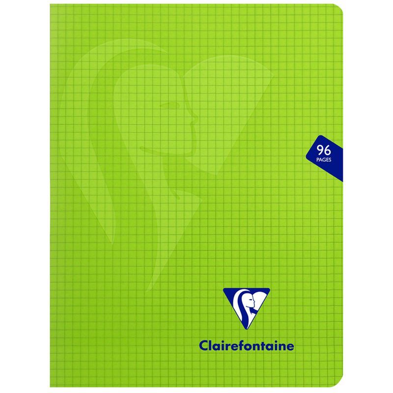 Тетрадь 48л., 170*220мм, клетка Clairefontaine "Mimesys", пластиковая обложка, зеленая, 90г/м2