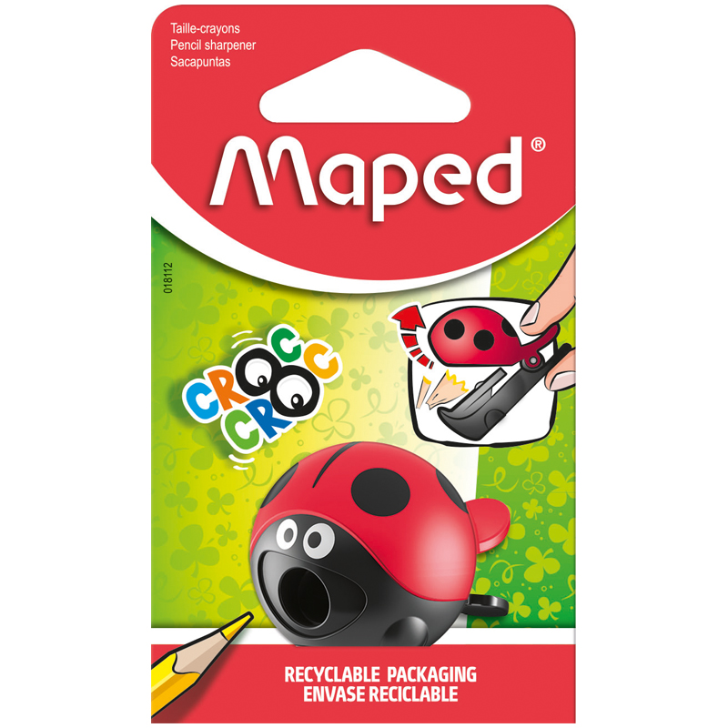 Точилка пластиковая Maped "Croc Croc Easy" 1 отверстие, контейнер, блистер