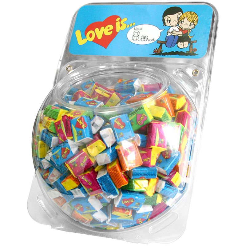 Жевательная резинка  Love is…, микс-вкус, 4,2г (упаковка сфера 400шт)