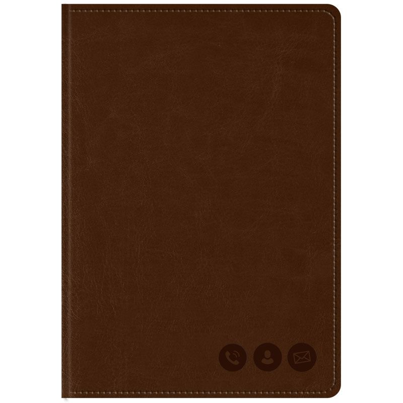 Телефонная книга А5, 80л., кожзам, OfficeSpace "Nebraska" коричневый с вырубкой