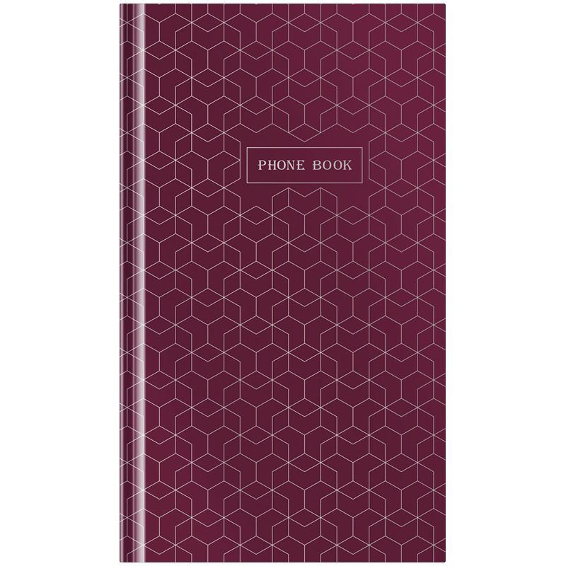 Телефонная книга А5, 80л., 7БЦ, OfficeSpace "Моноколор. Burgundy (бордовый)", выборочный УФ-лак, с высечкой