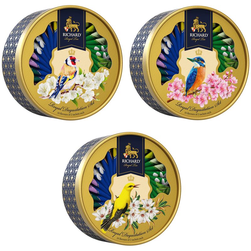 Подарочный набор чая Richard "Degustation Set Tea Assortment", 6 вкусов, 32 пакетика-сашета, 64г