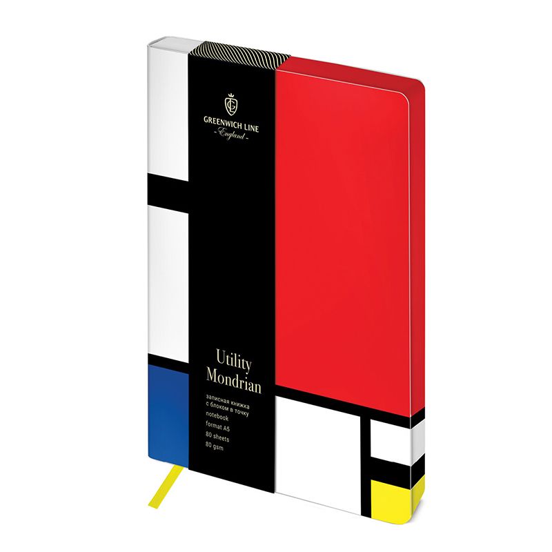 Записная книжка А5 80л. ЛАЙТ, кожзам, Greenwich Line "Utility. Mondrian", тон. блок в точку, цветной срез