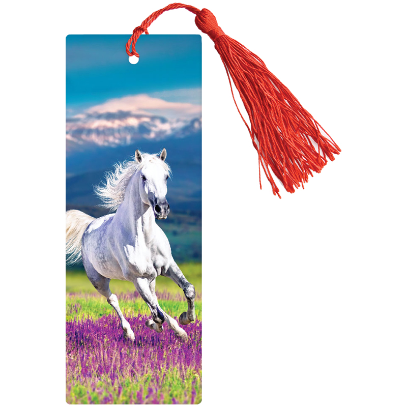 Закладка для книг 3D с линейкой, 150*55мм, ArtSpace "Horse", декоративный шнурок