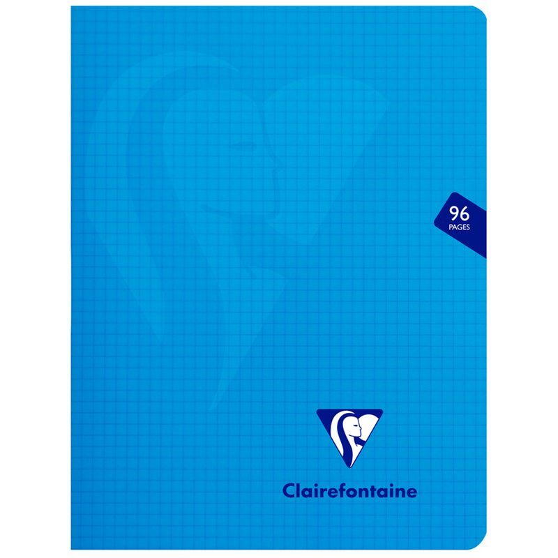 Тетрадь 48л., 170*220мм, клетка Clairefontaine "Mimesys", пластиковая обложка, голубая, 90г/м2