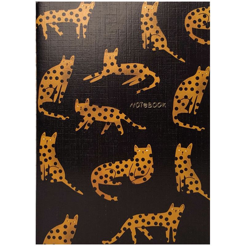 Записная книжка А6 24л., сшивка "Yellow cat", 90г/м2, золотое тиснение, тонированный блок в точку