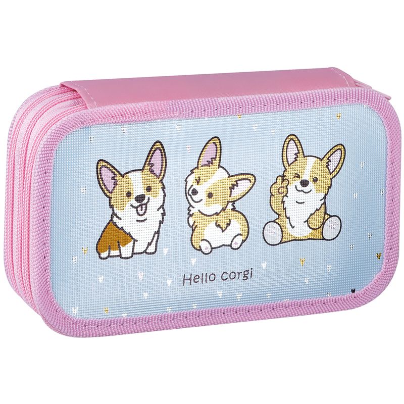 Пенал 3 отделения, 190*110 ArtSpace "Corgi", ламинация, фольга