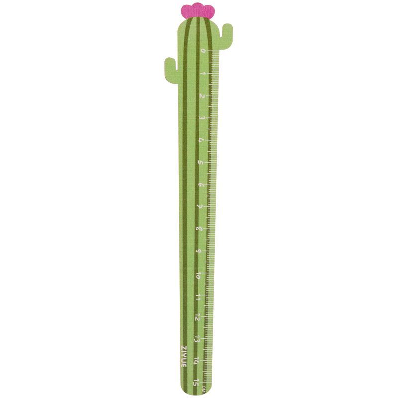 Линейка деревянная 15см MESHU "Cactus", ассорти, европодвес