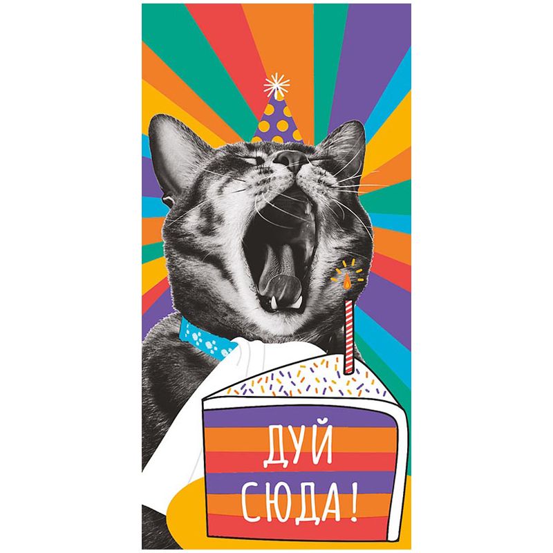 Конверт для денег Арт и Дизайн "Дуй сюда!", 83*167мм, вырубка, неоновые краски