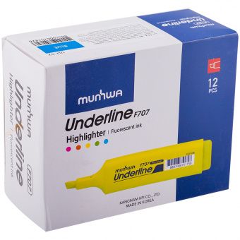 Текстовыделитель MunHwa "UnderLine" голубой, 1-5мм