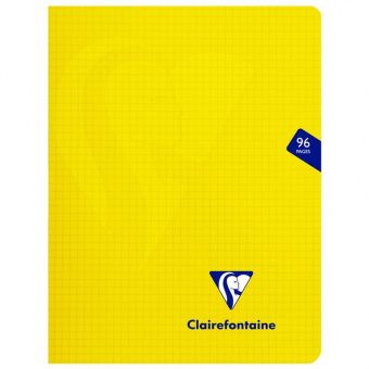 Тетрадь 48л., 170*220мм, клетка Clairefontaine "Mimesys", пластиковая обложка, желтая, 90г/м2