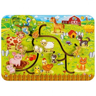 Обучающая игра ТРИ СОВЫ Лабиринт-пара "Ферма", дерево