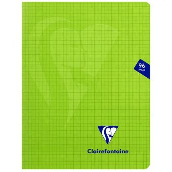 Тетрадь 48л., 170*220мм, клетка Clairefontaine "Mimesys", пластиковая обложка, зеленая, 90г/м2