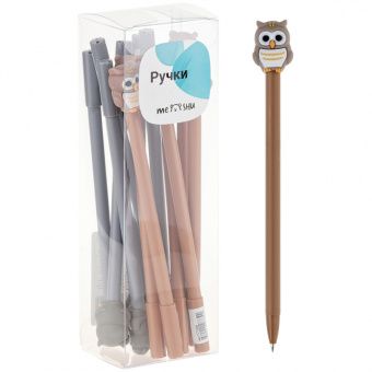 Ручка шариковая MESHU "Owls" синяя, 0,7мм, корпус ассорти