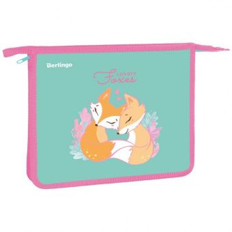 Папка для тетрадей 1 отделение, А5 Berlingo "Sweet foxes", 240*205*40мм, пластик, на молнии