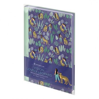 Записная книжка А5 80л. ЛАЙТ, кожзам, Greenwich Line "Vision. Lovely leopard", тон. блок в точку, цв. срез