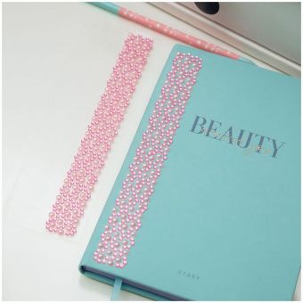 Наклейки акриловые MESHU "Pink line", 25*7,8см, стразы, 500 наклеек, инд. уп., европодвес