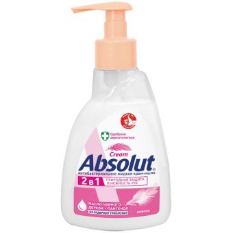 Мыло-крем жидкое Absolut "Нежное", масло чайного дерева, антибактериальное, с дозатором, 250мл