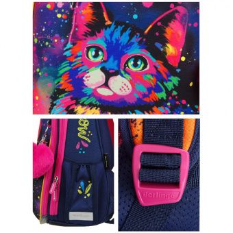 Ранец Berlingo Expert "Neon Cat" 37*28*16см, 2 отделения, 2 кармана, анатомическая спинка
