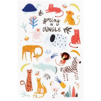 Наклейки ПВХ MESHU "Spring in jungle", 10*21см, 31 наклейка, инд. уп., европодвес