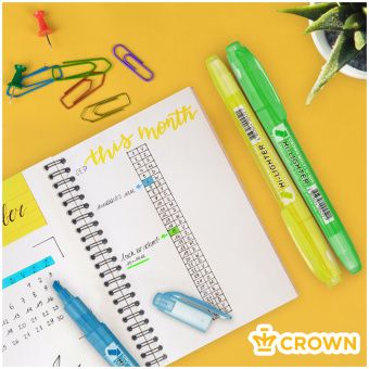 Текстовыделитель Crown "Multi Hi-Lighter" желтый, 1-4мм