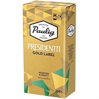 Кофе молотый Paulig "Presidentti Gold Label" вакуумный пакет, 250г