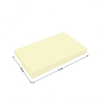 Самоклеящийся блок Berlingo "Ultra Sticky", 50*75мм, 100л, пастель, желтый
