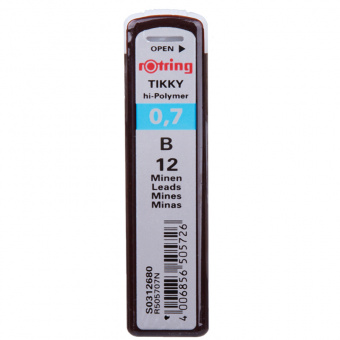 Грифели для механических карандашей Rotring "Tikky", 12шт., 0,7мм, B