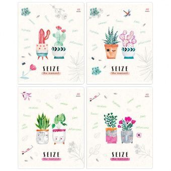 Тетрадь 48л., А5, клетка ArtSpace "Рисунки. Cute plants"