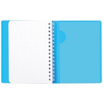 Записная книжка А6 50л. на гребне Clairefontaine "Koverbook", 90г/м2, пластик. обложка, карман, синяя
