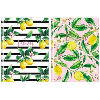 Бизнес-блокнот А6, 64л., BG "Lemon", матовая ламинация, выб. лак, скругленные уголки