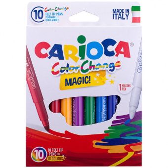 Фломастеры меняющие цвет Carioca "Color Change", 09цв.+1, 10шт., картон, европодвес