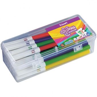 Фломастеры Luxor "Coloring", 24цв., смываемые, пластиковый пенал