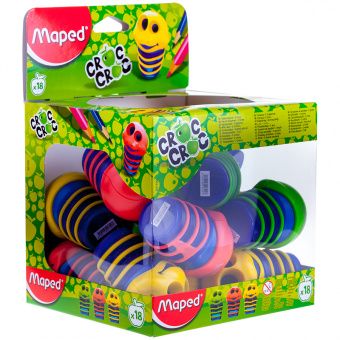 Точилка пластиковая Maped "Croc Croc" 2 отверстия, контейнер, ассорти
