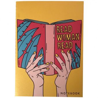 Записная книжка А5 24л., сшивка "Read woman", 90г/м2, золотое тиснение, тонированный блок