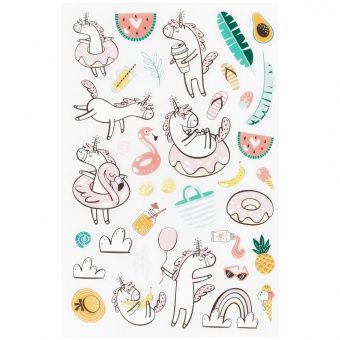 Наклейки ПВХ MESHU "Unicorn rest", 10*21см, 36 наклеек, инд. уп., европодвес