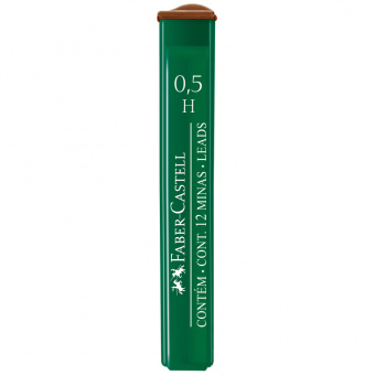 Грифели для механических карандашей Faber-Castell "Polymer", 12шт., 0,5мм, H