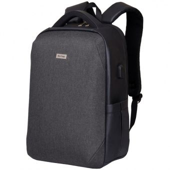 Рюкзак Berlingo Антивандальный "Secure grey" 46*31*17см, 1 отделение, 3 кармана, отделение для ноутбука, USB разъем, эргономическая спинка