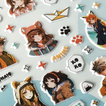 Наклейки объемные MESHU "Neko", 10*23см, пакет европодвес