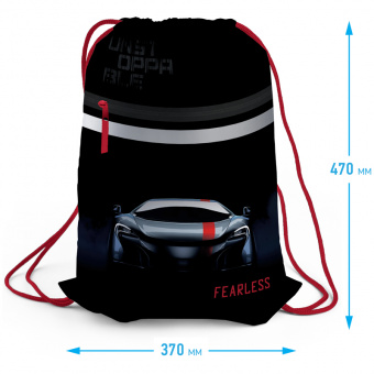 Мешок для обуви 1 отделение Berlingo "Fearless", 460*360мм, светоотражающая лента, карман на молнии