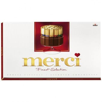 Набор шоколадных конфет Merci, ассорти, 250г, картонная коробка