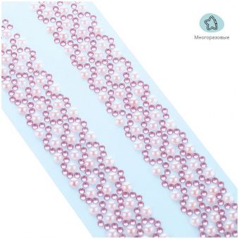 Наклейки акриловые MESHU "Pink line", 25*7,8см, стразы, 500 наклеек, инд. уп., европодвес
