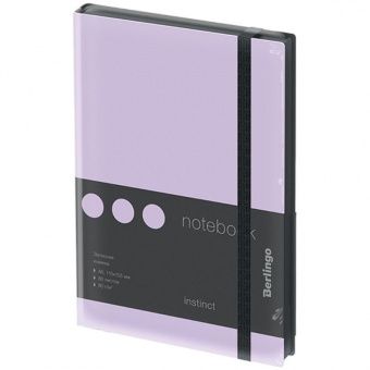 Записная книжка А6 80л., кожзам, Berlingo "Instinct", черный срез, черный/лаванда, с резинкой