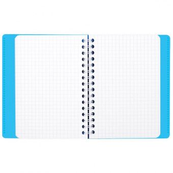 Записная книжка А6 50л. на гребне Clairefontaine "Koverbook", 90г/м2, пластик. обложка, карман, синяя