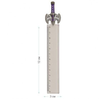 Линейка с топпером 12см MESHU "Grey sword", европодвес