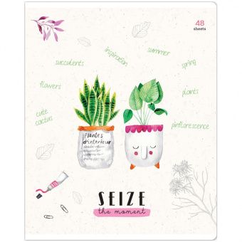 Тетрадь 48л., А5, клетка ArtSpace "Рисунки. Cute plants"