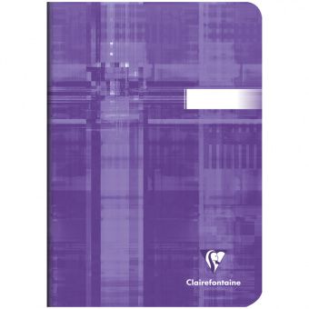 Тетрадь 48л., А5, клетка Clairefontaine, глянцевая ламинация, фиолетовая, 90г/м2
