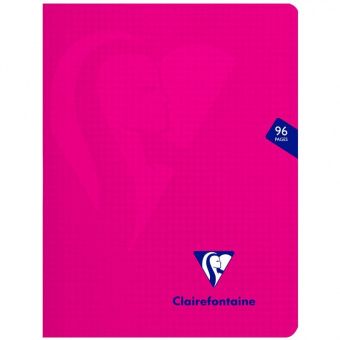 Тетрадь 48л., 170*220мм, клетка Clairefontaine "Mimesys", пластиковая обложка, розовая, 90г/м2